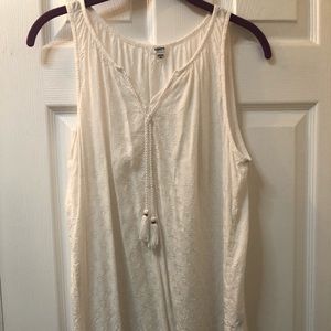 SONOMA White eyelet, tassel tie tank.